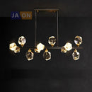 Modern black crystal copper led chandelier dining room pendant light