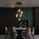 Modern black crystal copper led chandelier dining room pendant light
