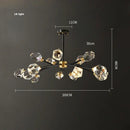 Modern black crystal copper led chandelier dining room pendant light