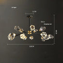 Modern black crystal copper led chandelier dining room pendant light
