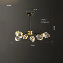 Modern black crystal copper led chandelier dining room pendant light