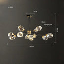 Modern black crystal copper led chandelier dining room pendant light