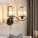 Modern black crystal design wall light living room sconce