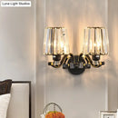 Modern black crystal design wall light living room sconce