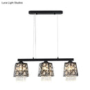 Modern black crystal droplet chandelier dining room light fixture