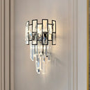 Modern black crystal embedded wall sconce living room 110v-120v light