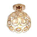 Modern black crystal flush mount ceiling light for hallway