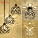 Modern black crystal flush mount ceiling light for hallway