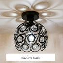 Modern black crystal flush mount ceiling light for hallway