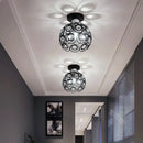 Modern black crystal flush mount ceiling light for hallway