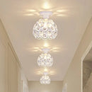Modern black crystal flush mount ceiling light for hallway