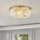 Modern black crystal flush mount ceiling light for living room