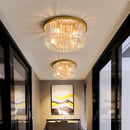 Modern black crystal flush mount ceiling light for living room