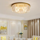 Modern black crystal flush mount ceiling light for living room