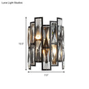 Modern black crystal half cylinder wall lamp living room sconce