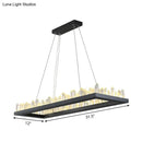 DecorBites™ 23.5"/31.5" Simple Black Crystal Icicle LED Hanging Lamp, Warm/White Light