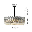 Modern black crystal led chandelier for living room