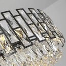 Modern black crystal led chandelier for living room