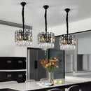 Modern black crystal led chandelier for living room
