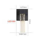 Modern black crystal led outdoor wall light garden sconce
