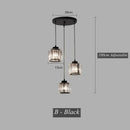Modern black crystal led pendant chandelier for dining room
