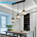 Modern black crystal led pendant chandelier for dining room