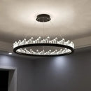 Modern black crystal led pendant light dining room chandelier