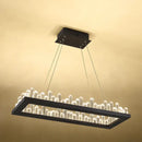 Modern black crystal led pendant light dining room chandelier