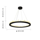 Modern black crystal led pendant light dining room chandelier