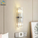 Modern black crystal led wall lights bedroom glass sconce