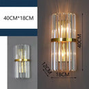 Modern black crystal led wall lights bedroom glass sconce