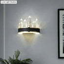 DecorBites™ Modern Black Crystal LED Wall Sconce Light - Icicle Shaped Wall Mount for Living Room