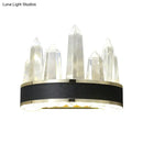 DecorBites™ Modern Black Crystal LED Wall Sconce Light - Icicle Shaped Wall Mount for Living Room
