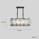 Modern black crystal pendant chandelier dining room luxe lighting