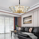 Modern black crystal pendant chandelier dining room luxe lighting