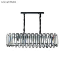 Modern black crystal prism island pendant dining room light