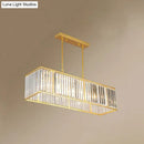 Modern black crystal rectangle dining room pendant light