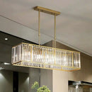 Modern black crystal rectangle dining room pendant light