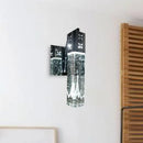 DecorBites™ Modern LED Crystal Wall Sconce in Warm/White - 2 Color Lights, Nickle Fixture
