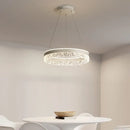 Modern black crystal ring led pendant light bedroom lighting