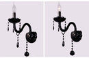Modern black crystal wall lamp bedroom twin led sconce