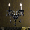 Modern black crystal wall lamp bedroom twin led sconce