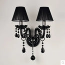 Modern black crystal wall lamp bedroom twin led sconce