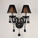 Modern black crystal wall lamp bedroom twin led sconce