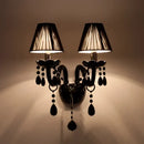 Modern black crystal wall lamp bedroom twin led sconce