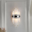 Modern black crystal wall lamp for living room