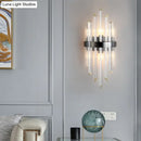 Modern black crystal wall lamp for living room