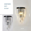 Modern black crystal wall lamp living room glass sconce