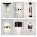 Modern black crystal wall lamp living room glass sconce
