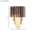 Modern black crystal wall light bedroom cascading sconce